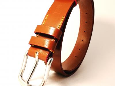Classic Belt in Conker, Red and Yellow